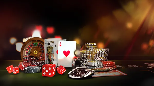 A woman smiling while playing online games on her laptop, surrounded by neon casino elements, showcasing GGGJL’s diverse game collection.